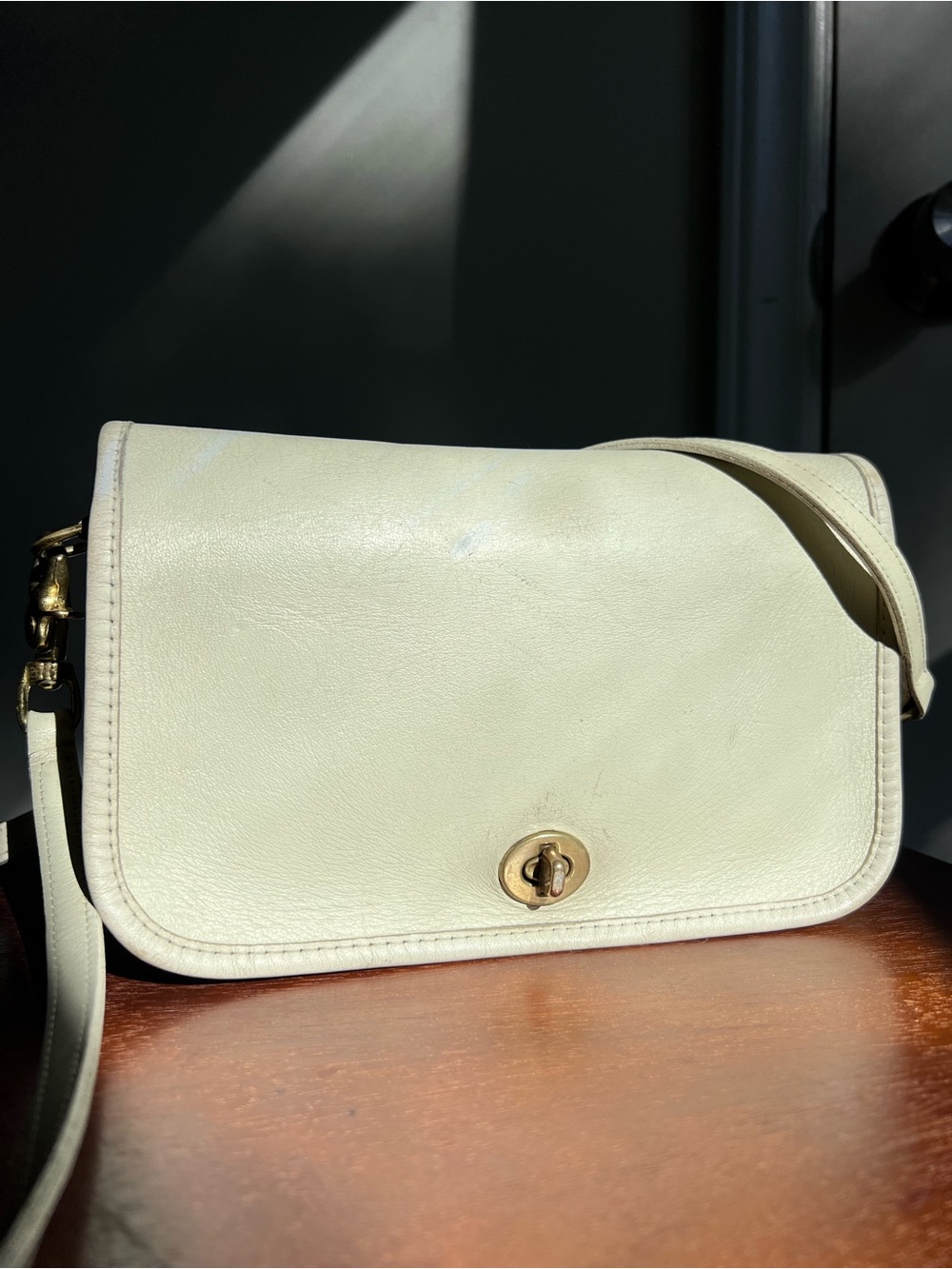 Vintage Coach Classic Shoulder Bag 9724 Bone Leather NYC USA Made ENTRUPY COA